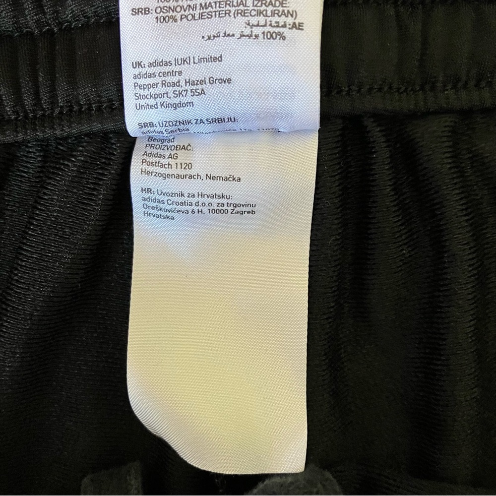 Adidas Black 3 Stripe Track Pant Size 2XL Drawstring Waist Jogger Pockets Tricot - Picture 10 of 12